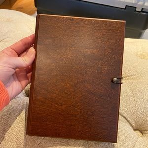 Wood grain covered writing journal, new